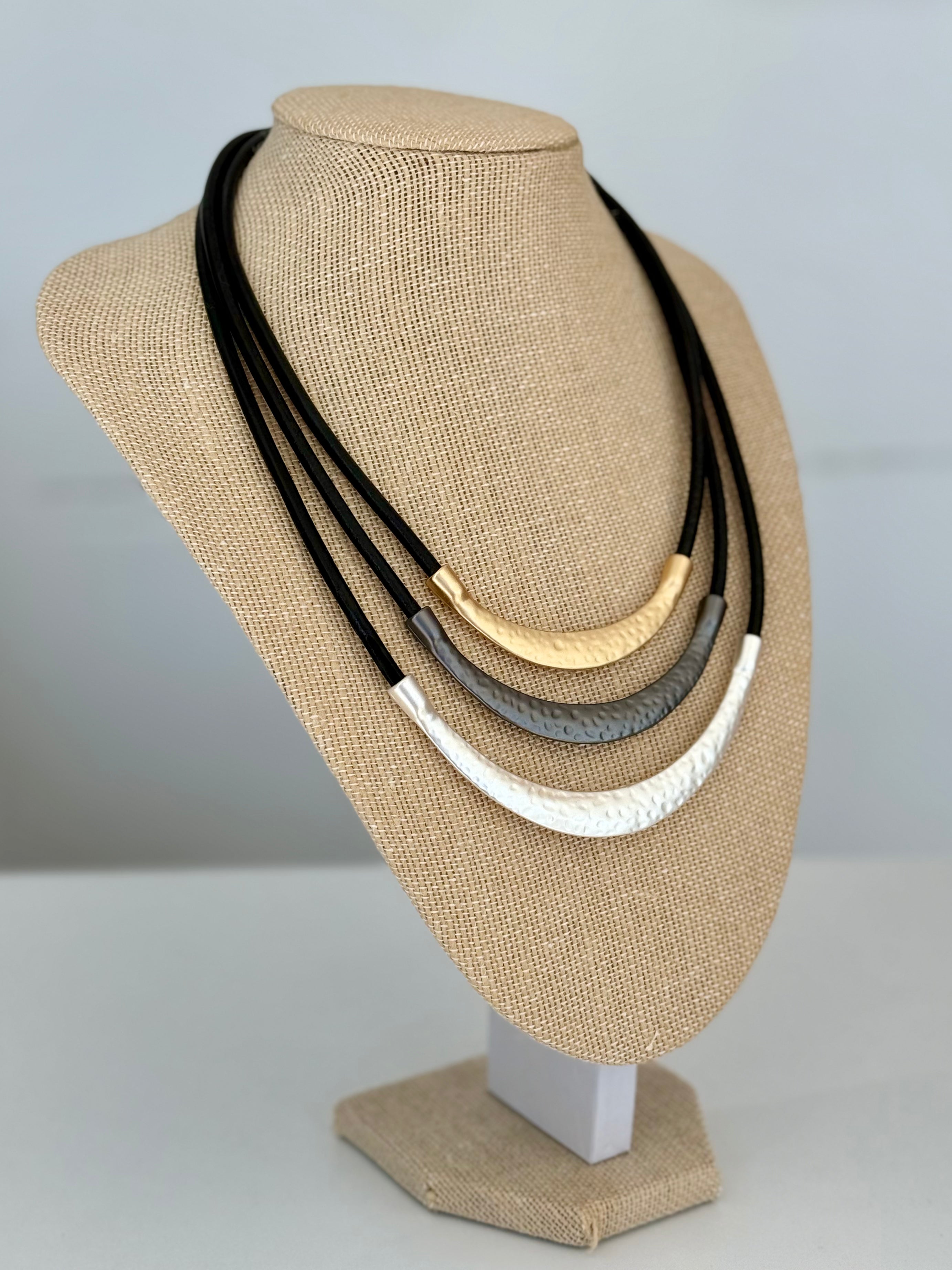 Moon Phases Necklace (Black Cord)