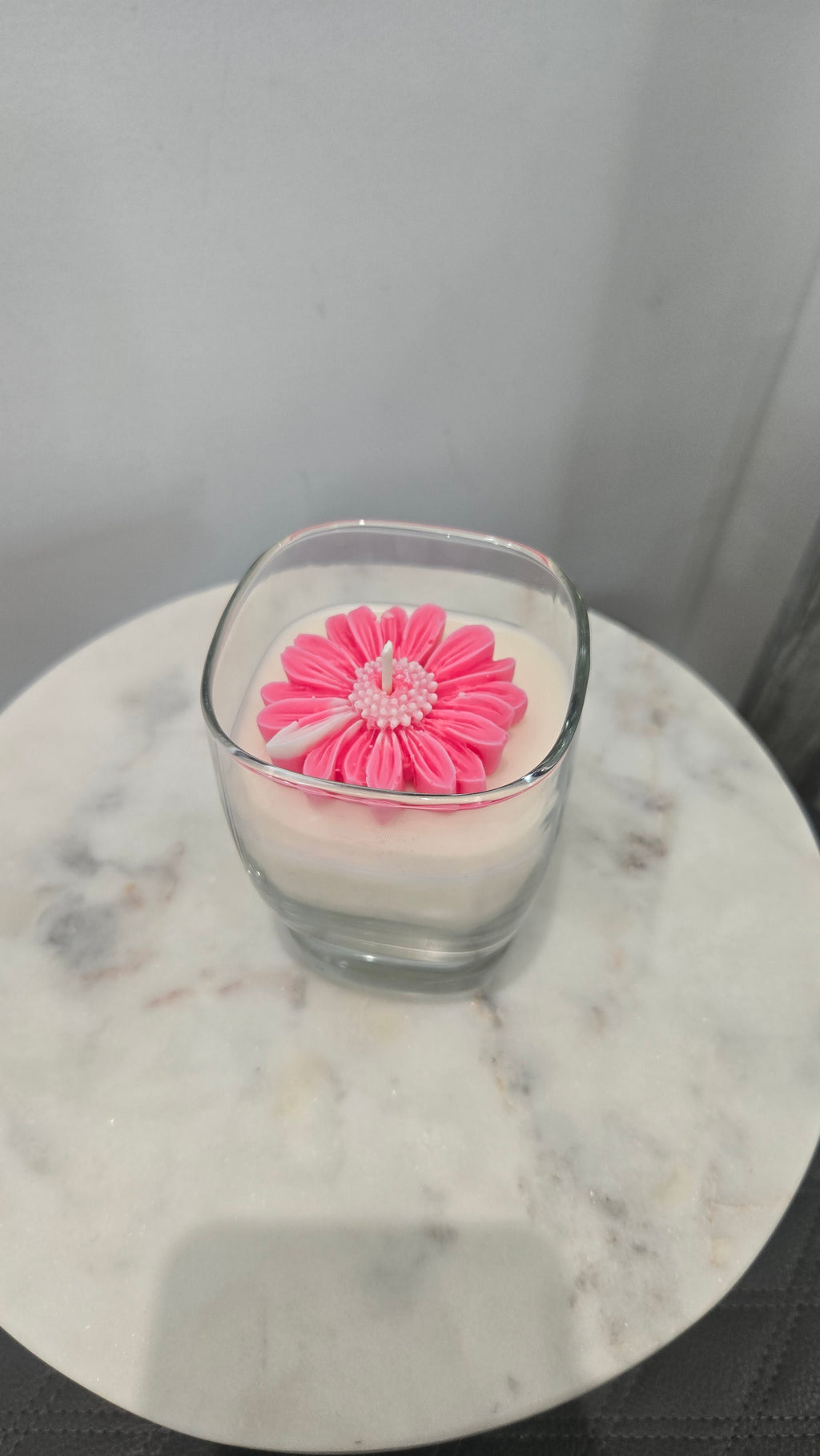 Daisy in a Glass Candle