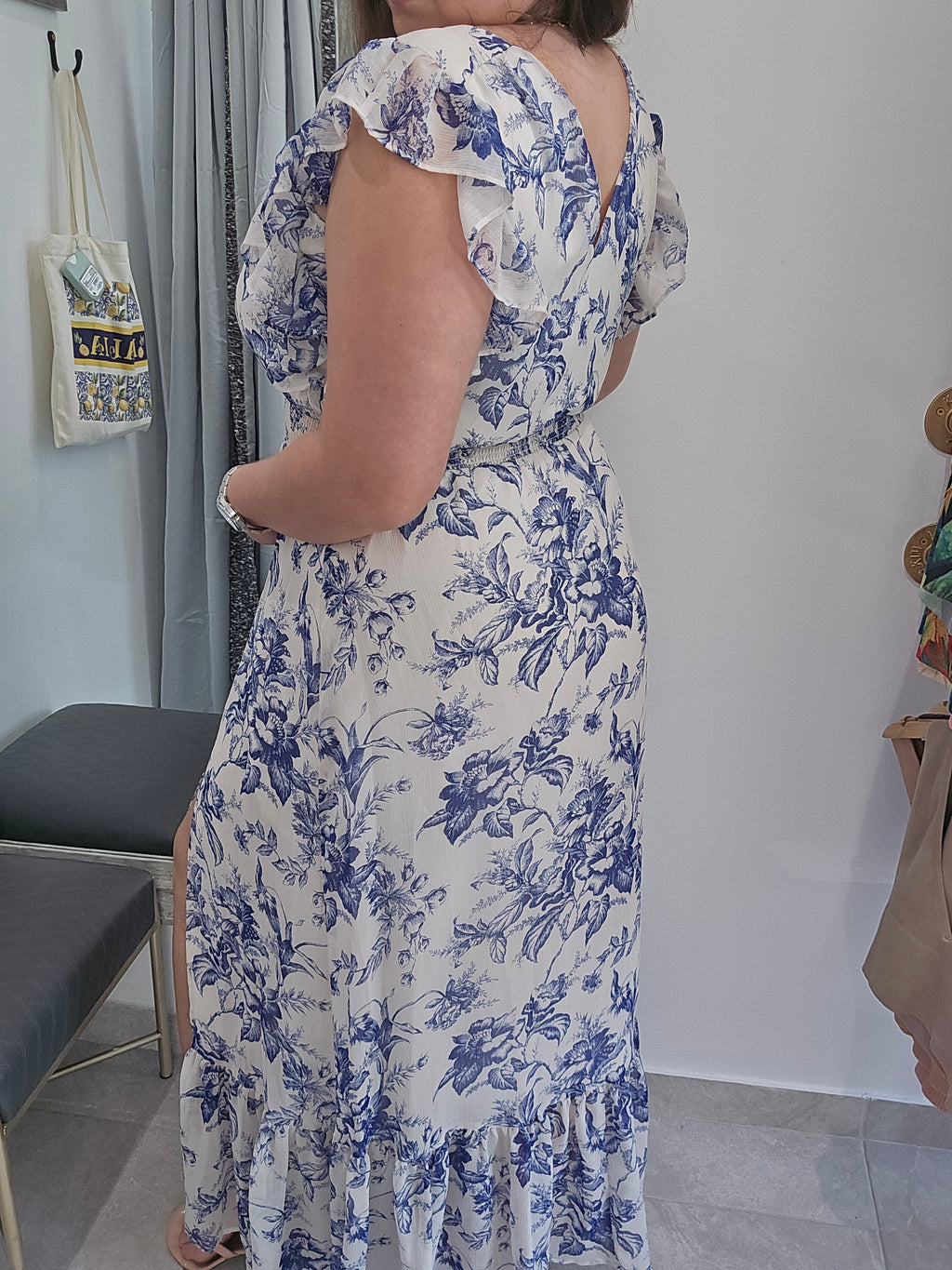 Blue Garden Floral Dress