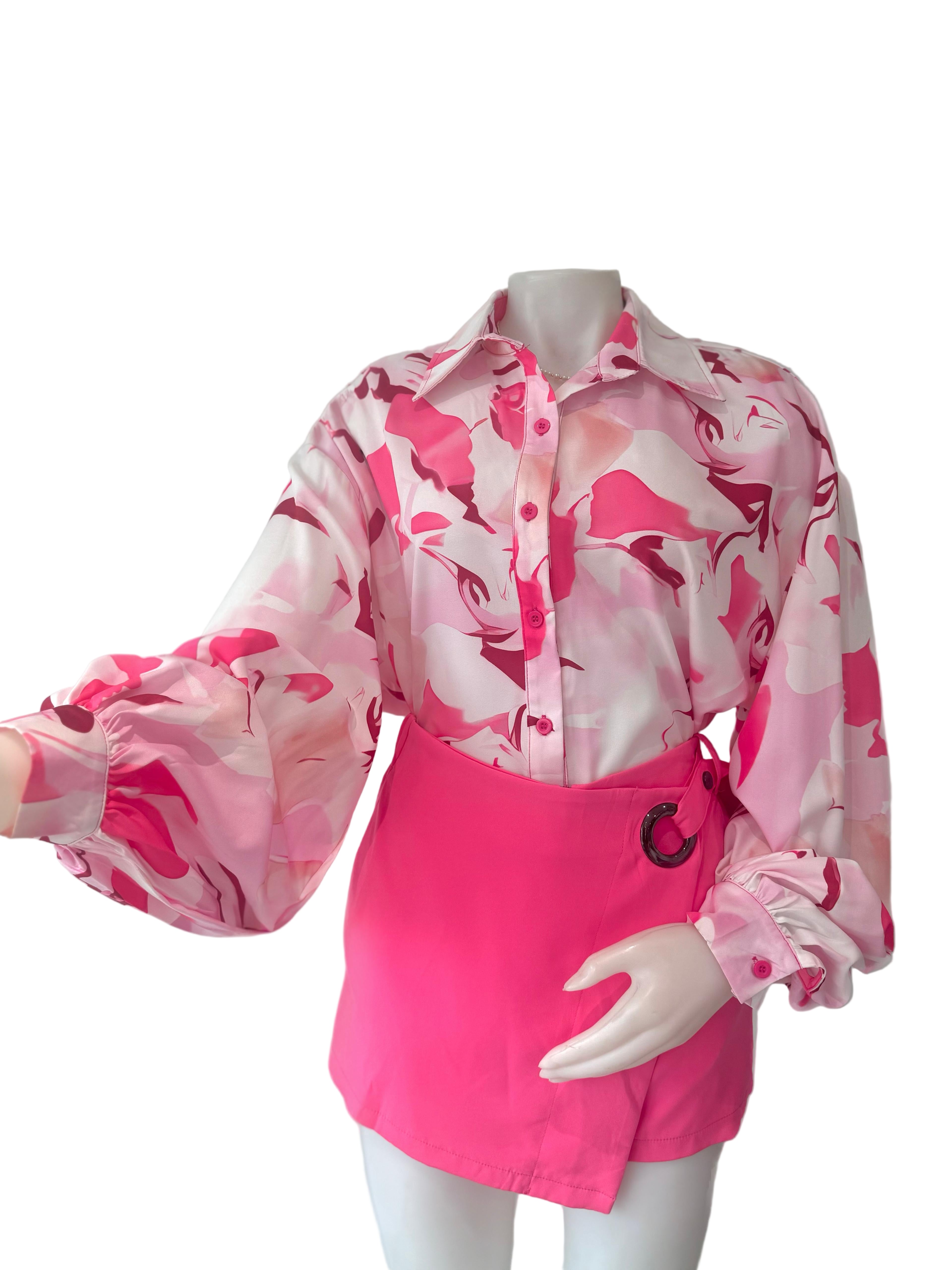 Cezele Pink Print Blouse