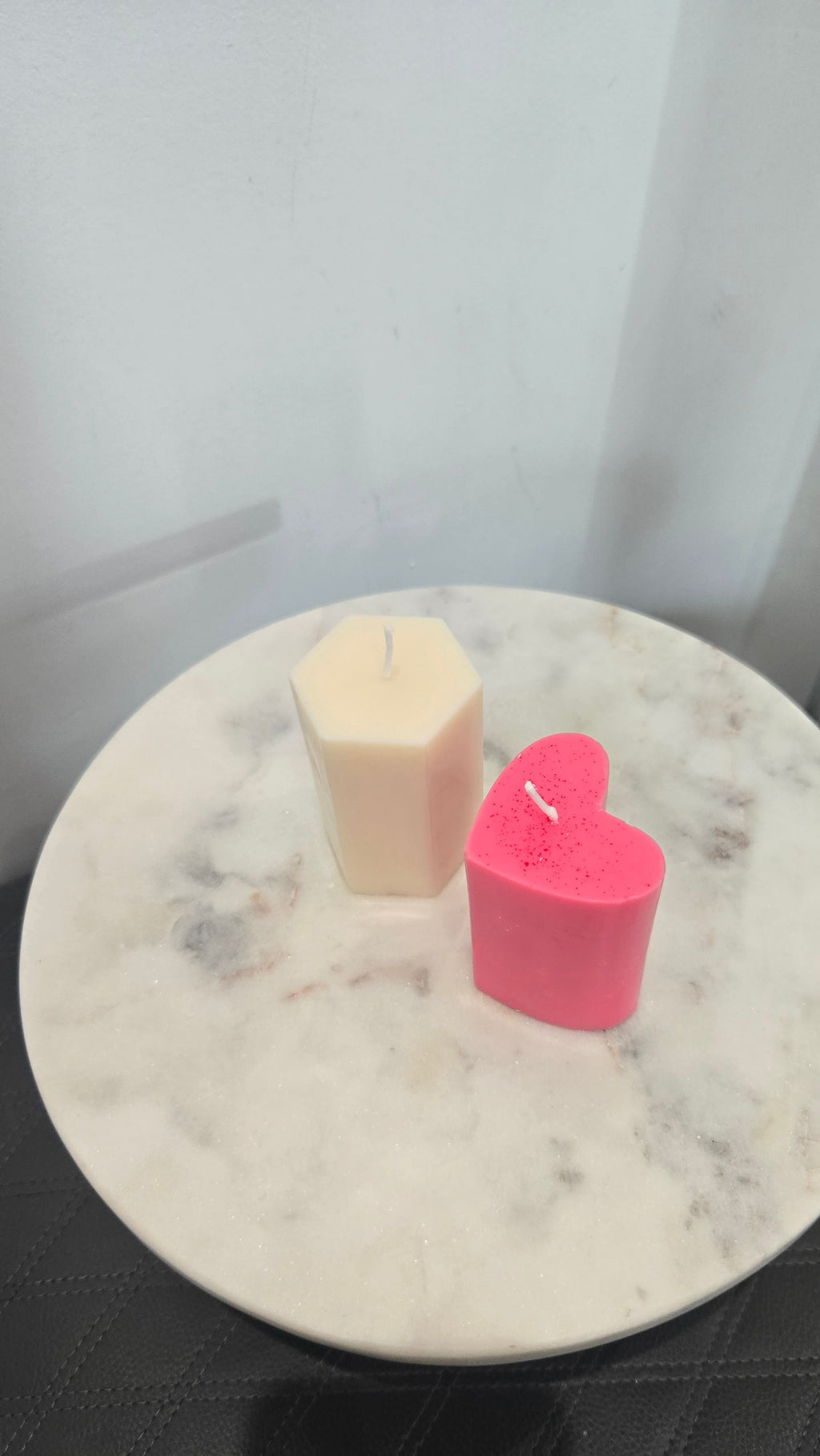 Pink and White Candle Set
