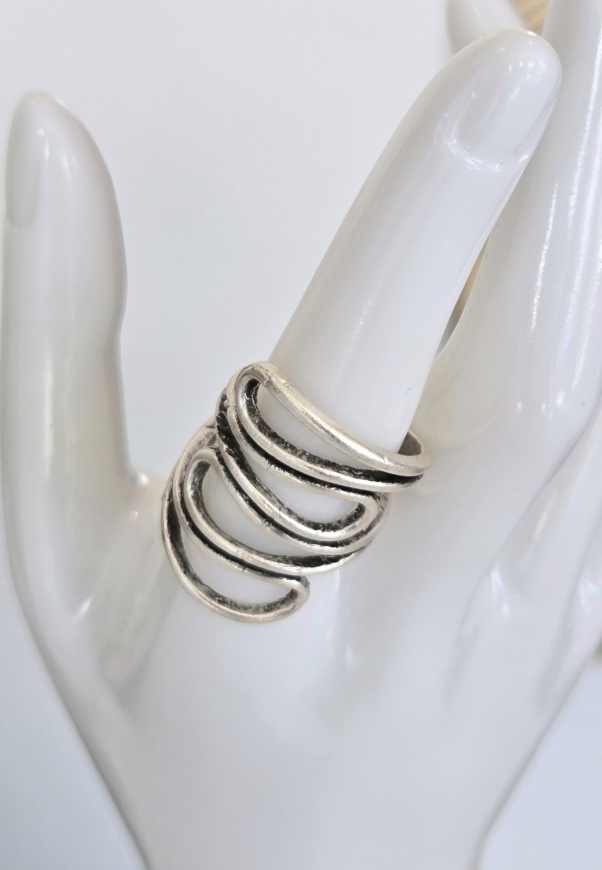 Abstract Silver Ring
