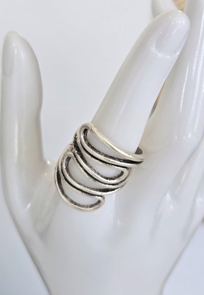 Abstract Silver Ring