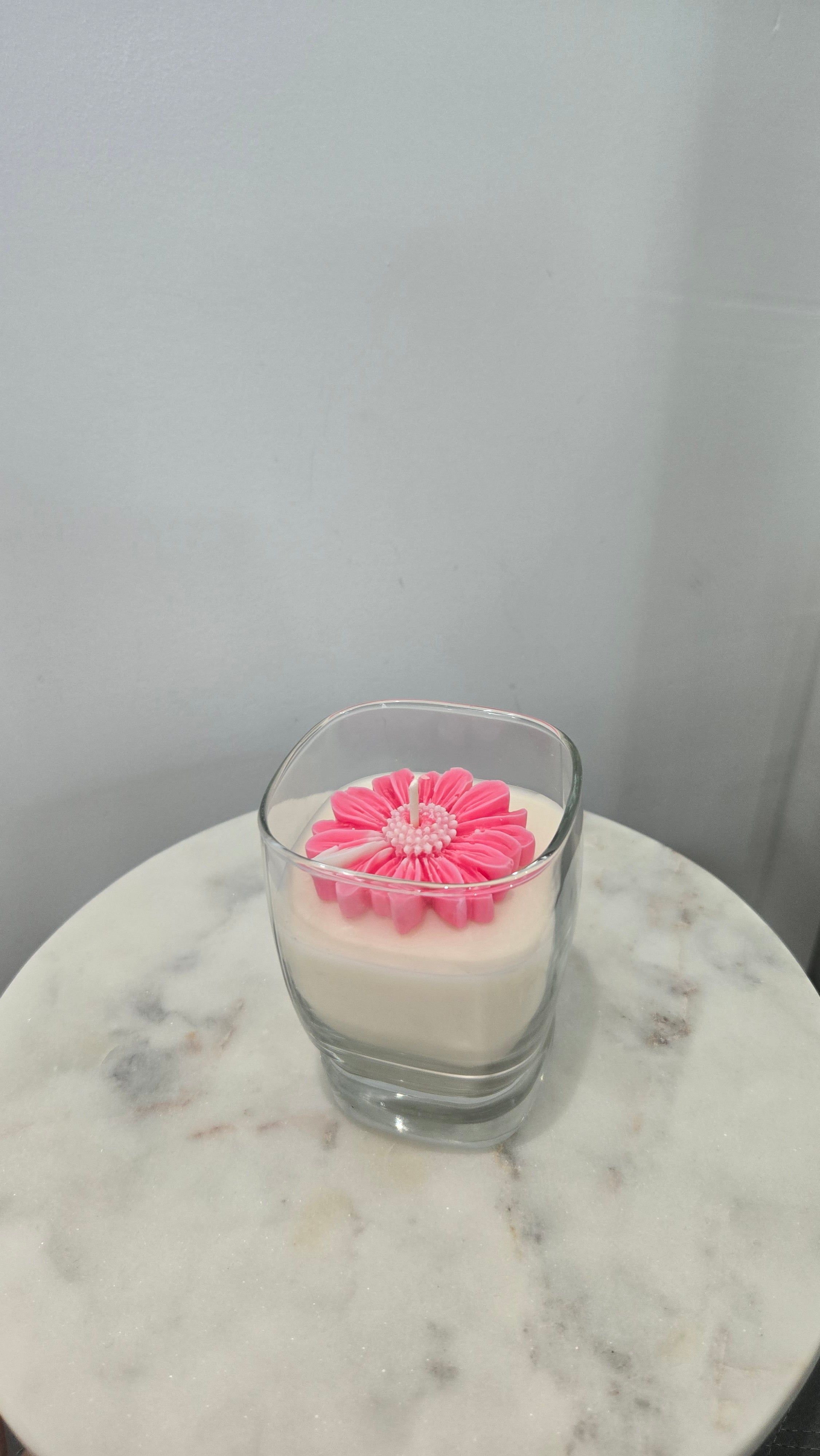 Daisy in a Glass Candle