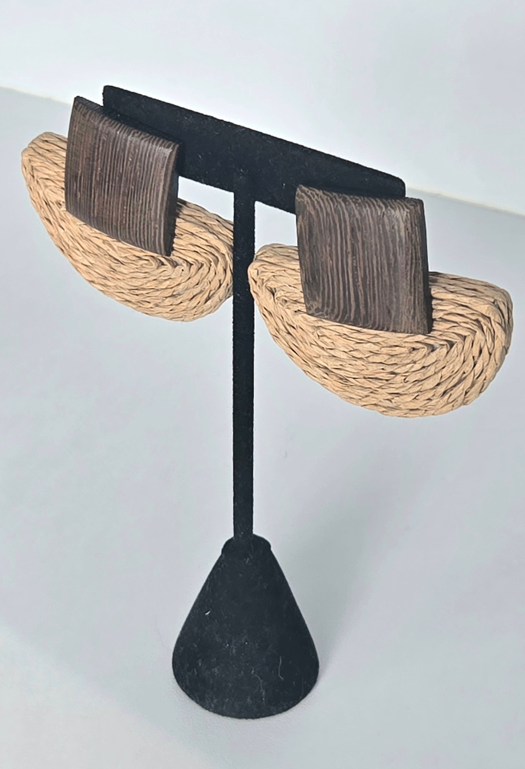 Dark Brown Wood  Earrings