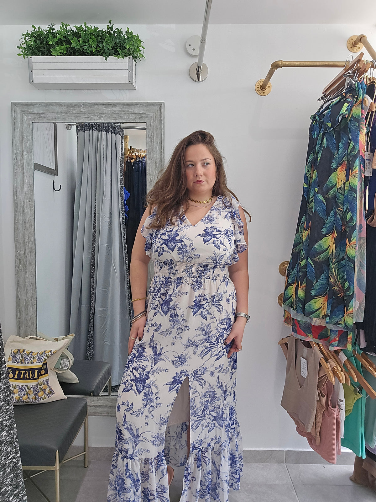 Blue Garden Floral Dress
