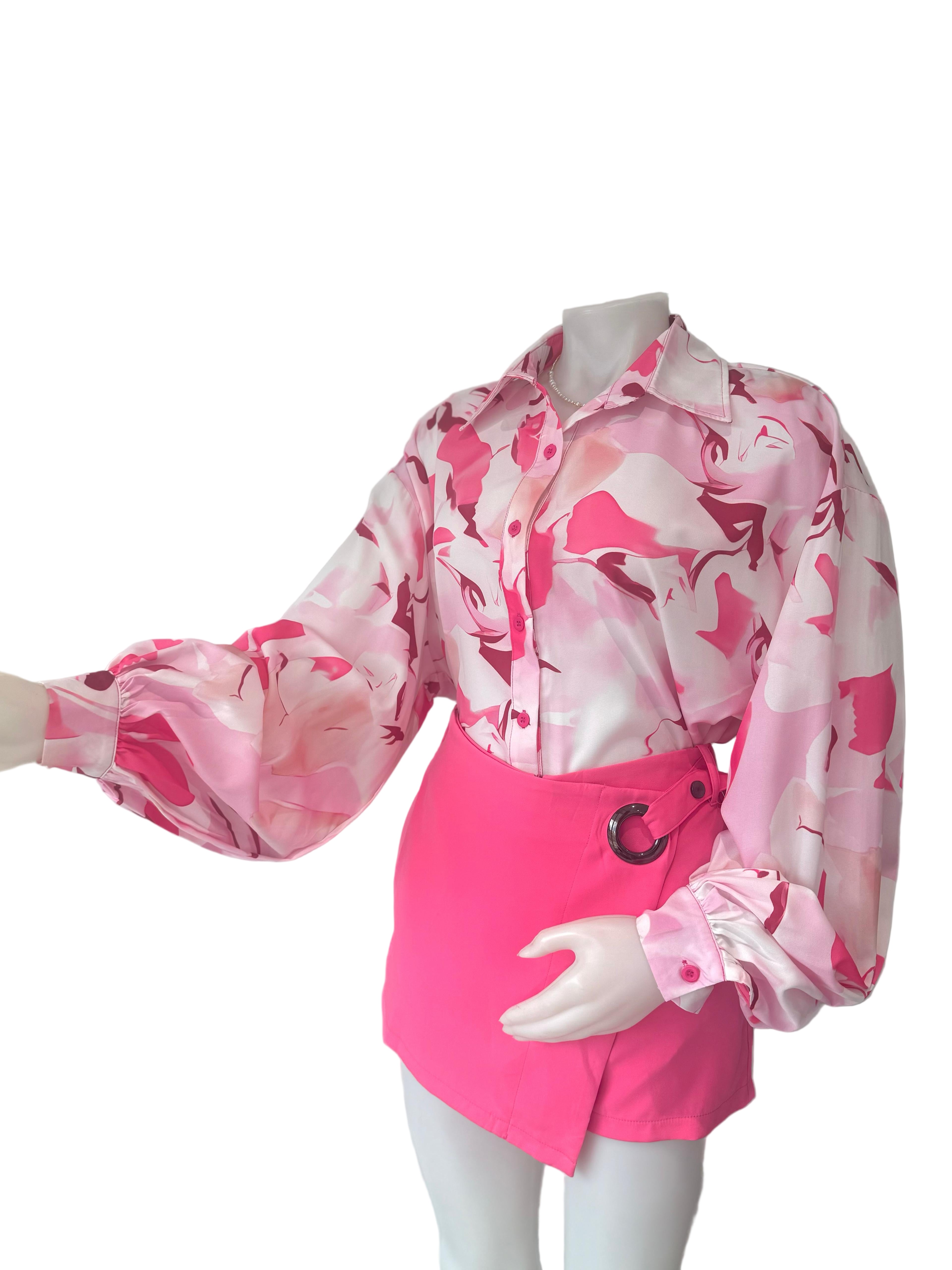 Cezele Pink Print Blouse