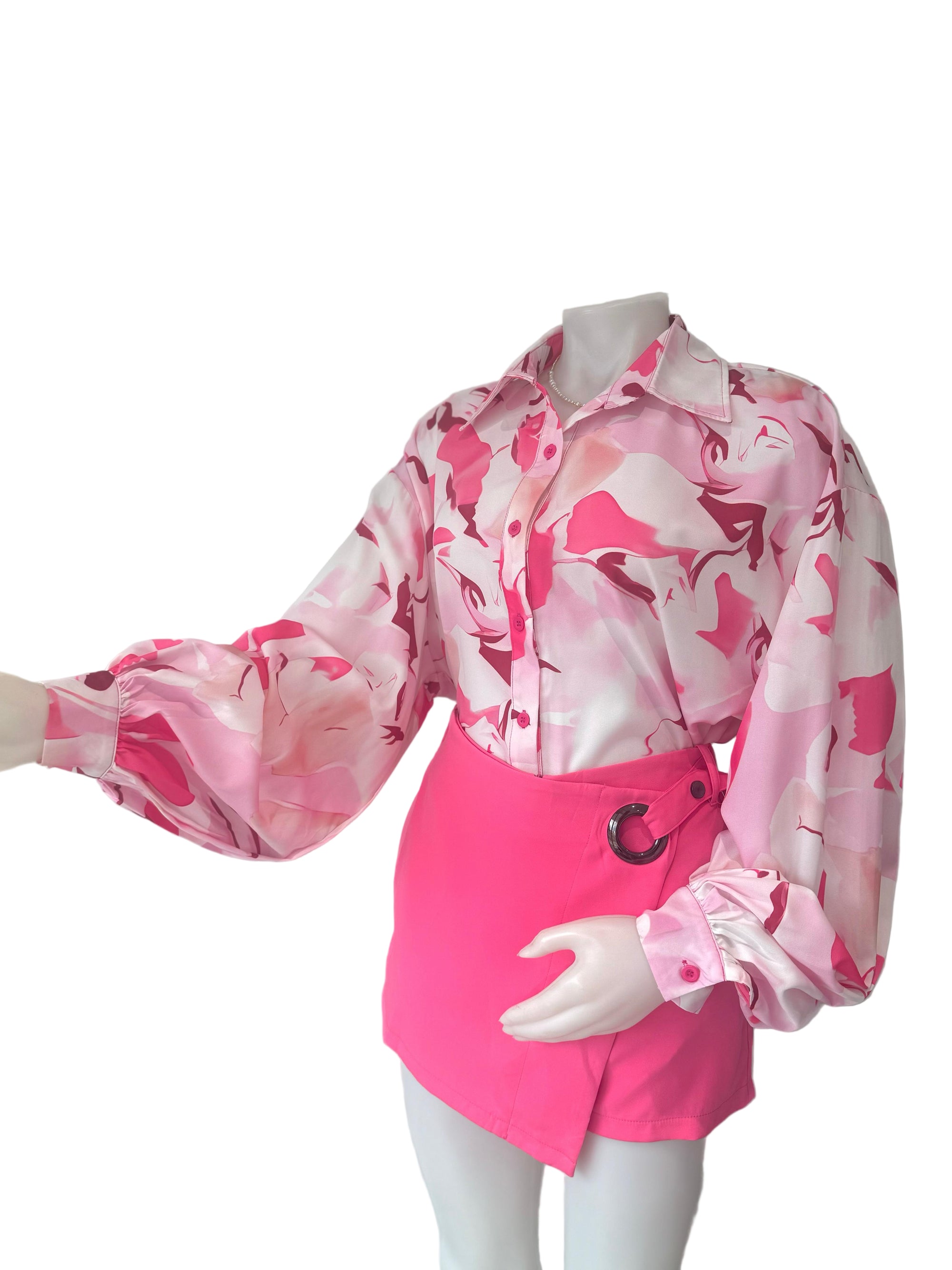 Cezele Pink Print Blouse