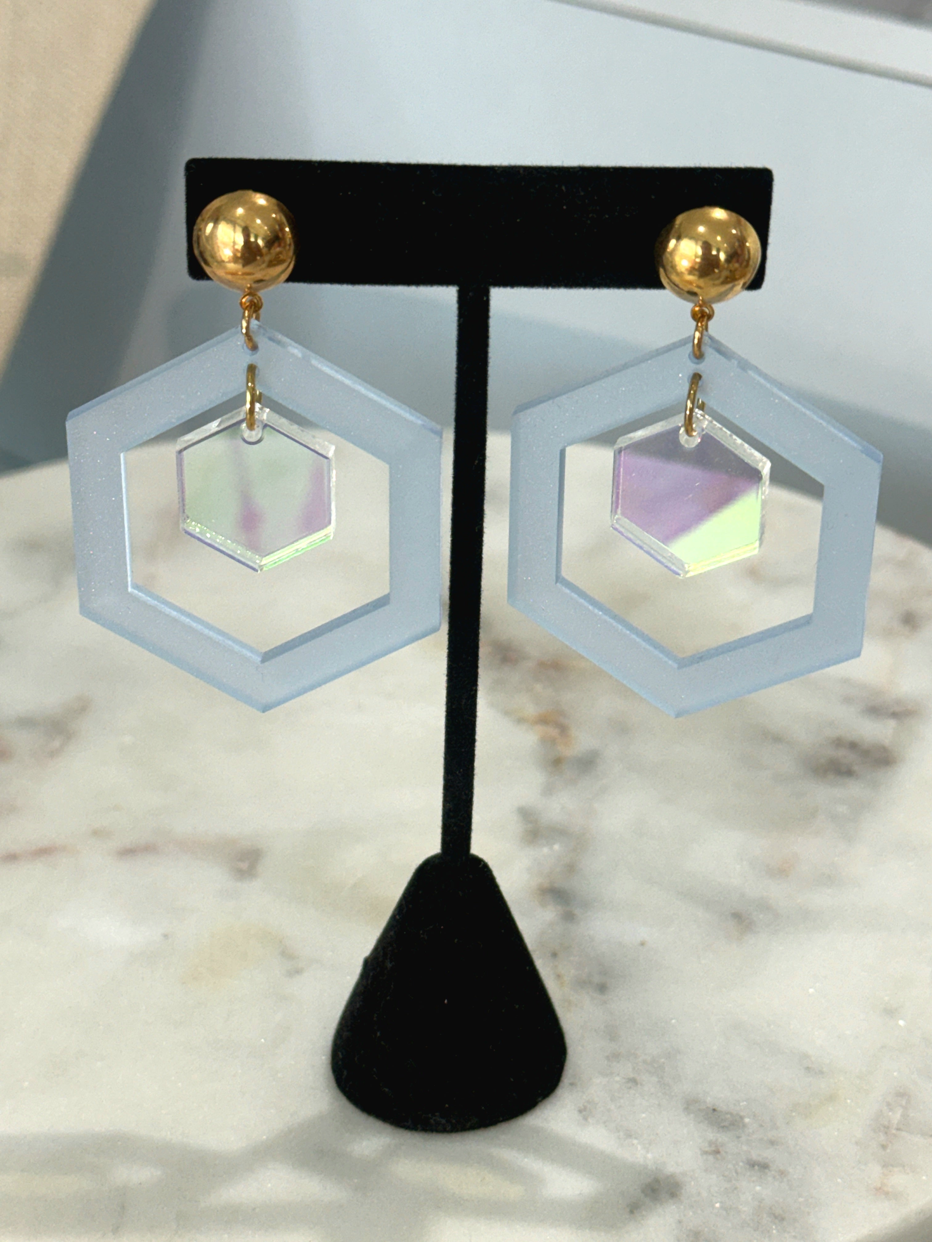Soph + Mika Hexagon Earrings