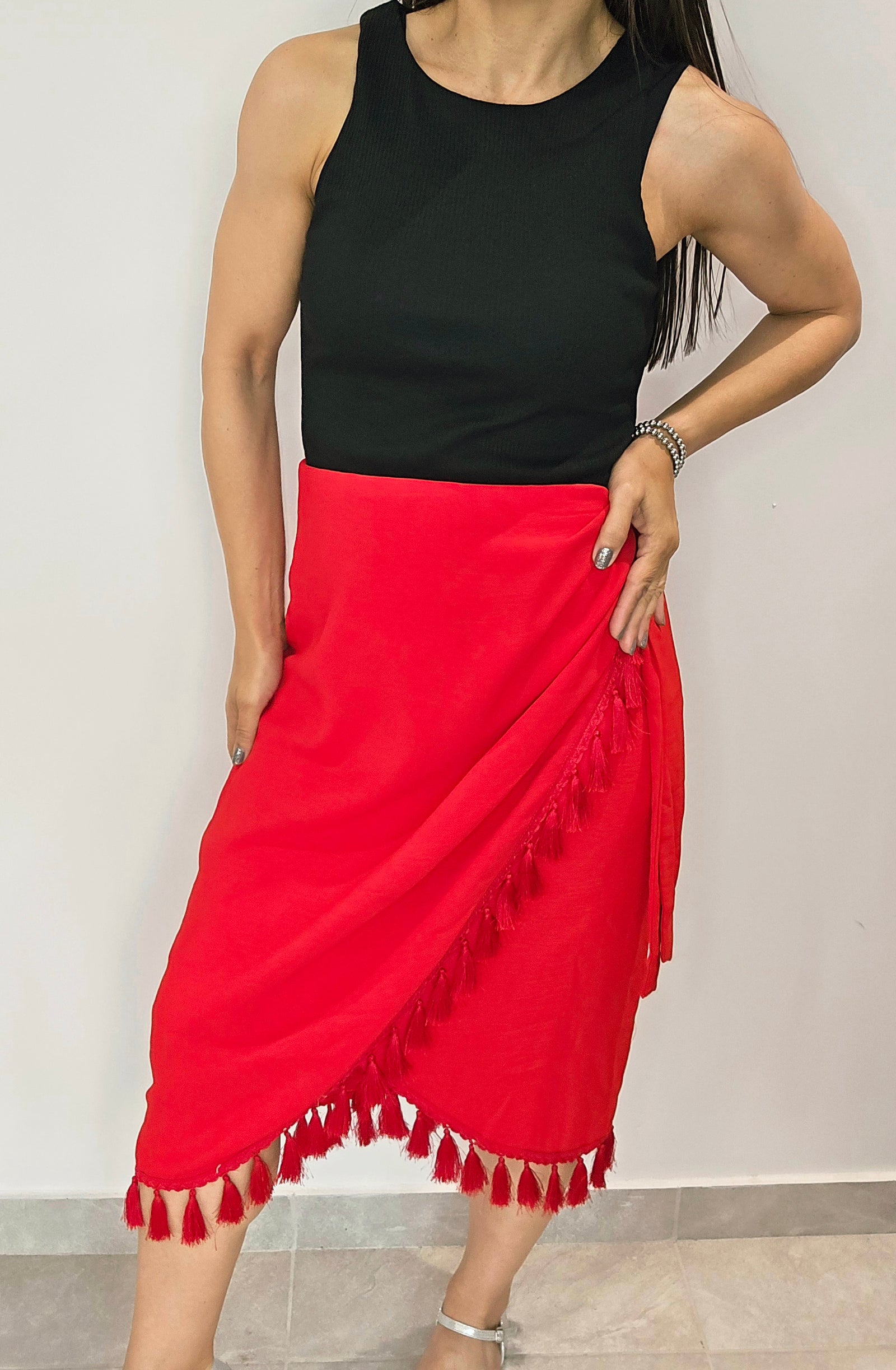 Red Tassels Skirt