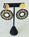 Circles Beads Black Earrings