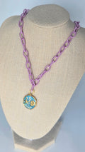 Purple & Blue Seachell Necklace