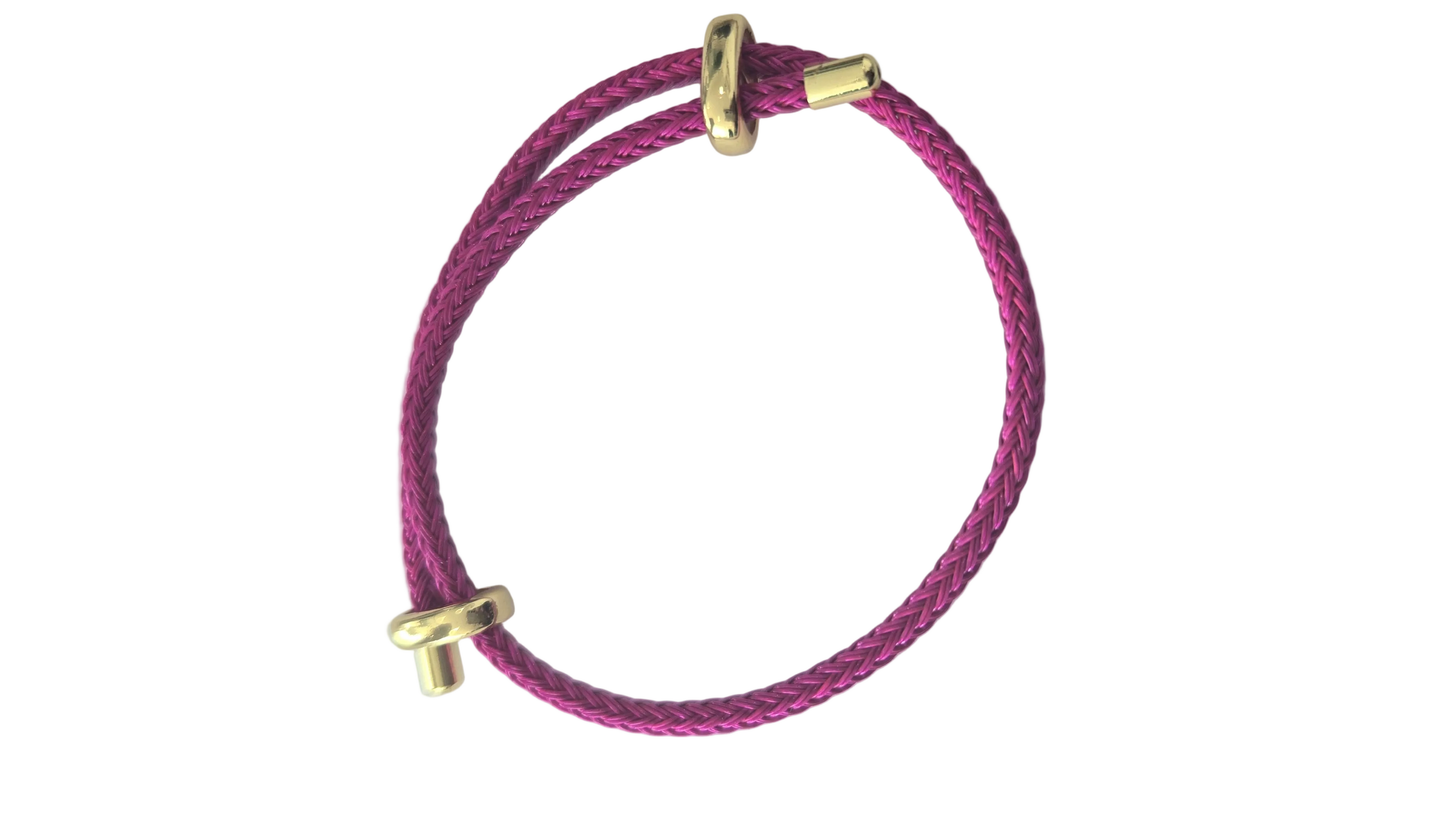 Pink Adjustable Leather Bracelet