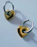 Beaded Heart Hoops