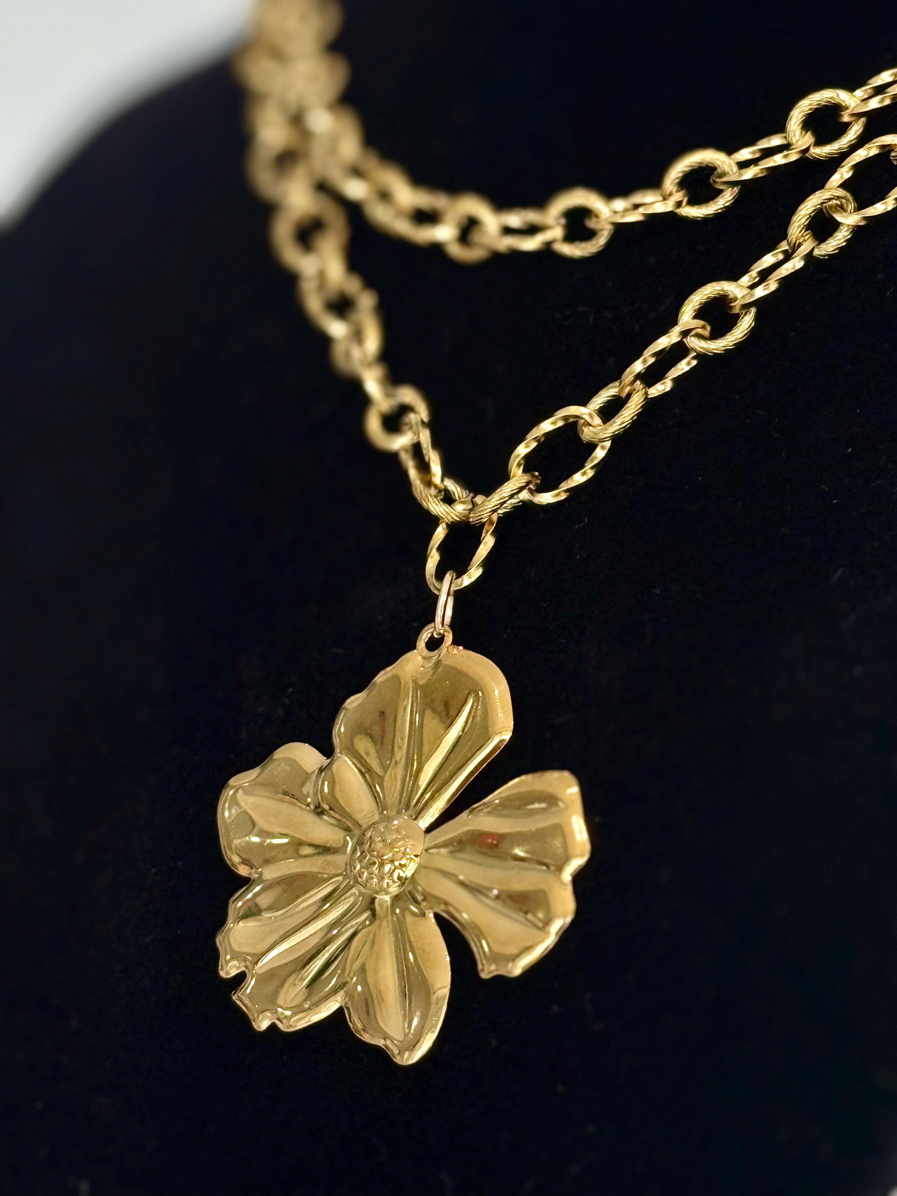 Double Chain Gold Flower