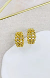Beaded Gold Hoops