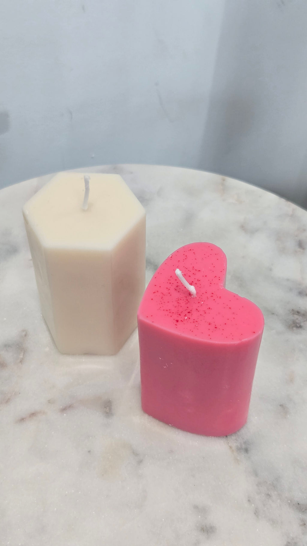 Pink and White Candle Set
