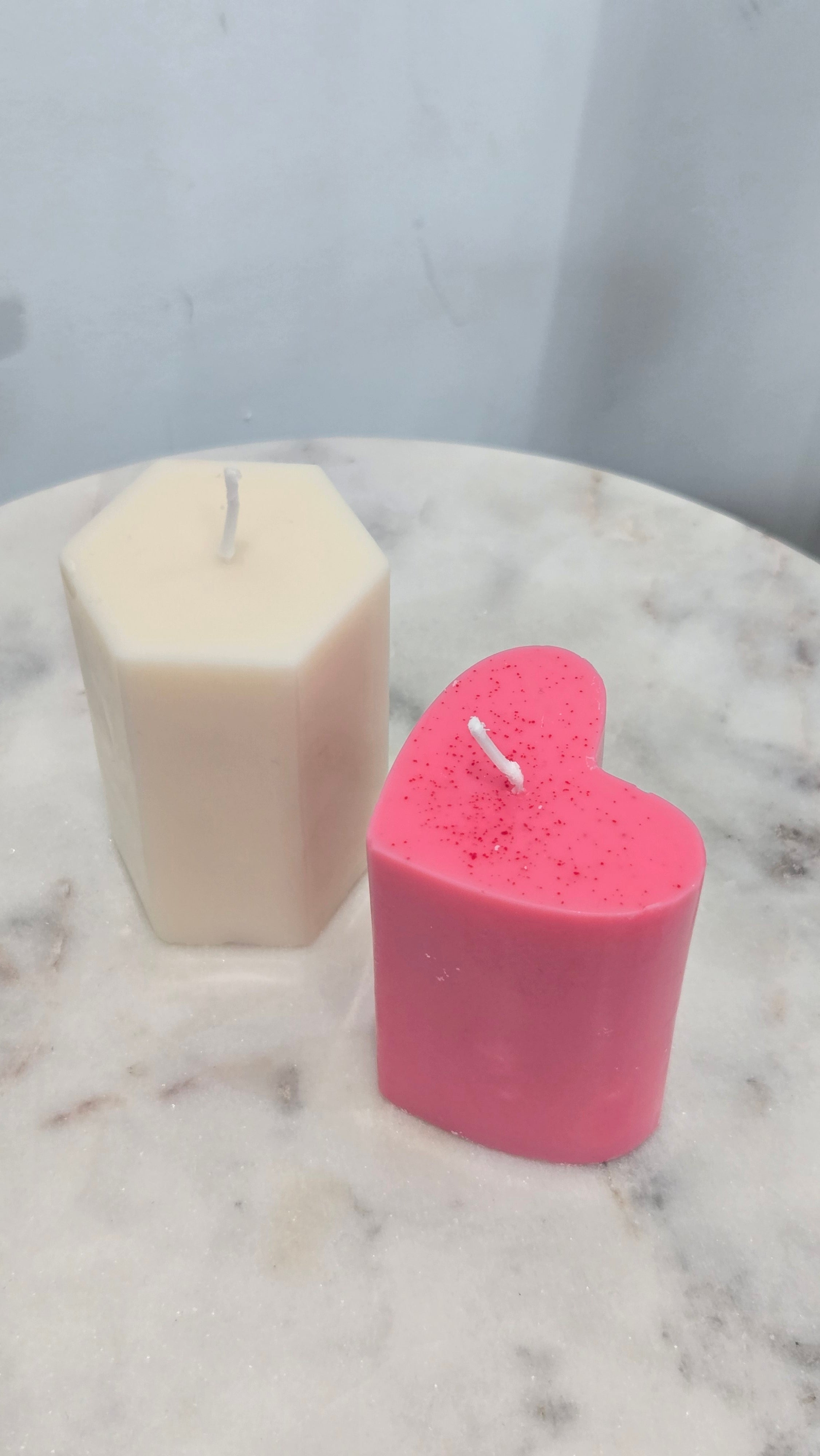 Pink and White Candle Set