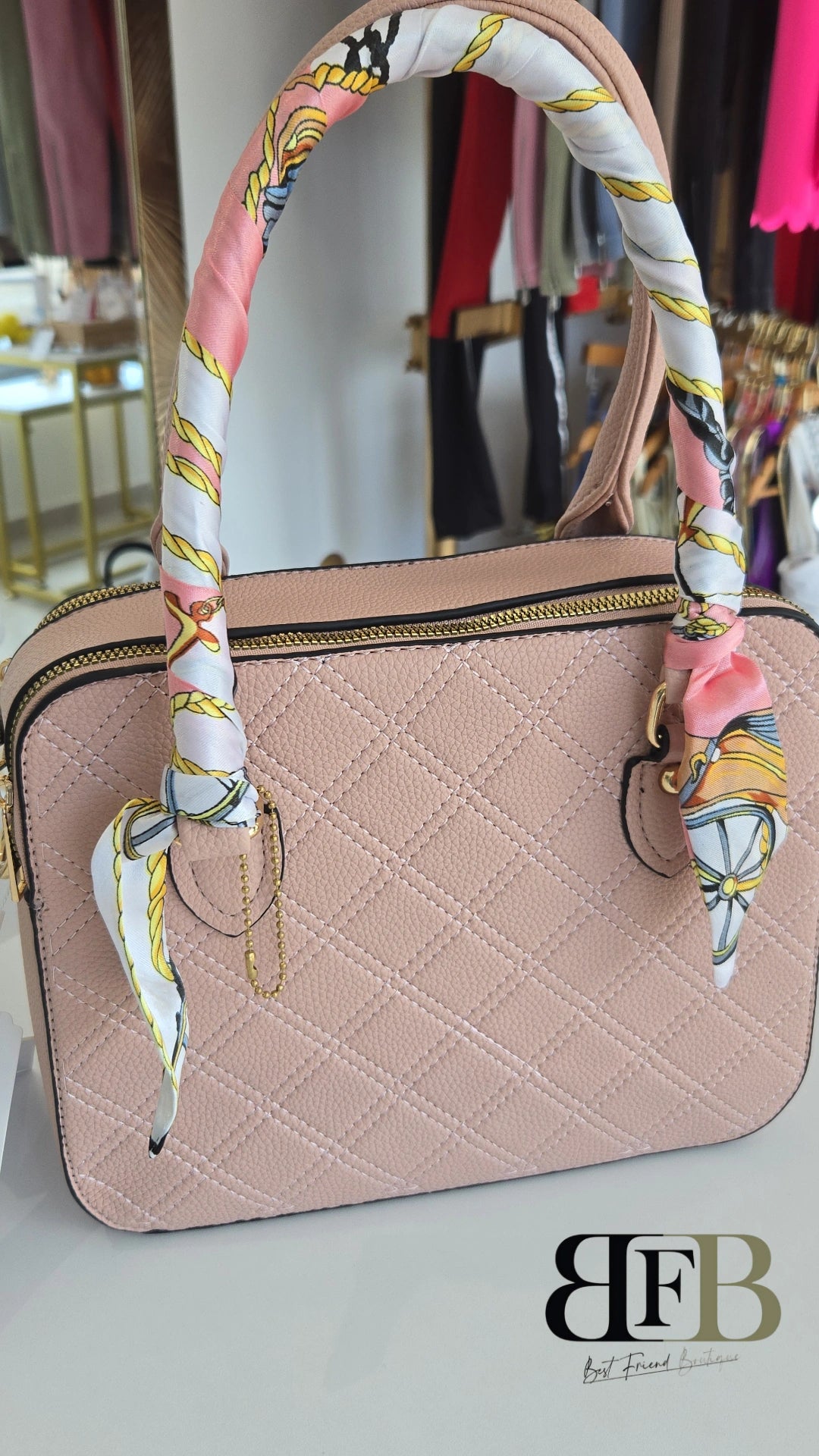 Pink Handbag with wallet