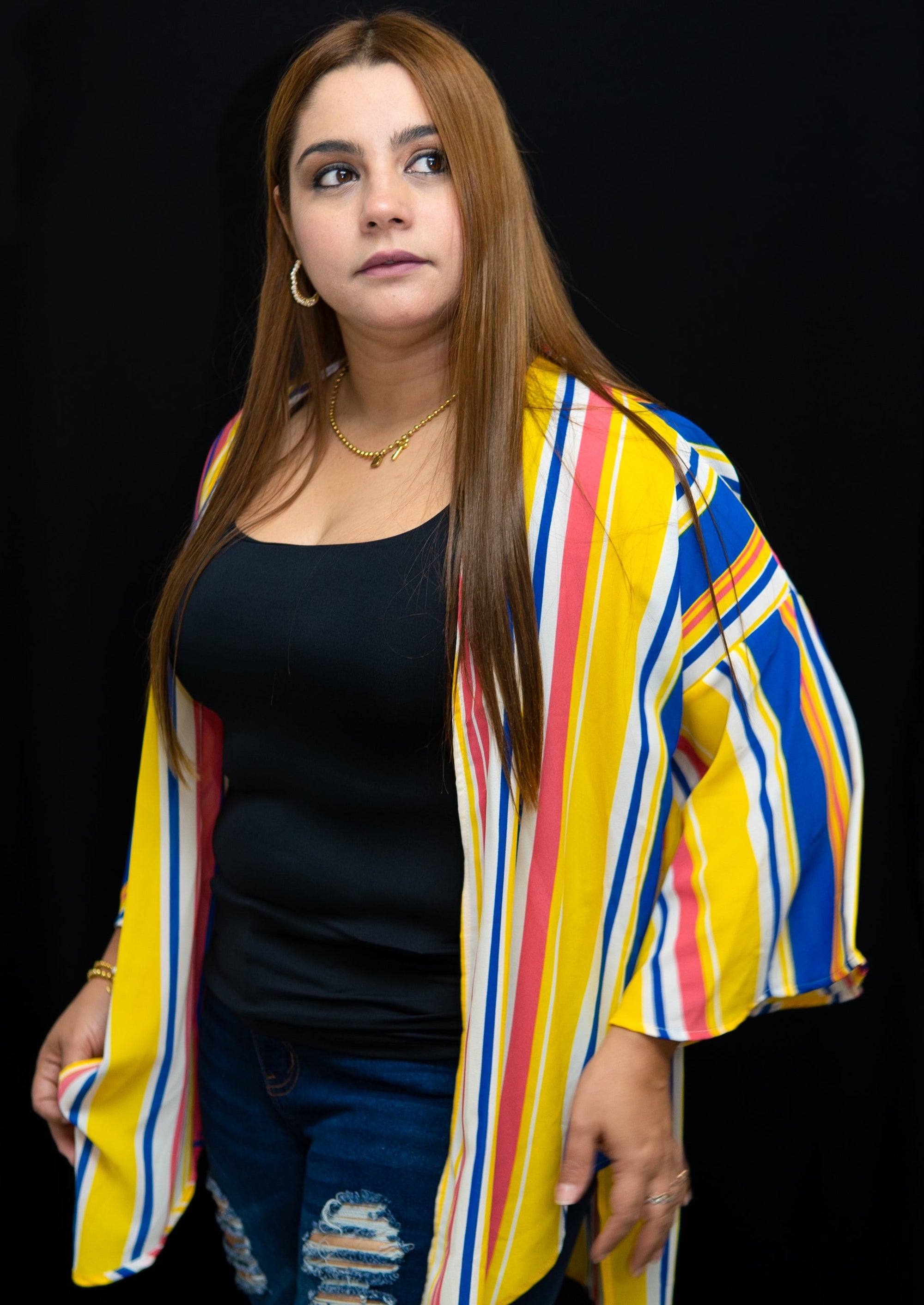 Kimono multicolor with stripes
